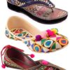 Rajasthani Jaipuri Ethnic Womens Girls Ladies Bellies & Sandal Combo
