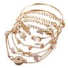 Latest Stylish Multilayer Gold Plated Bangle Bracelet for Women and Girls Pack Of 6