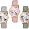 Color Flowered Dial Watch for Womens and Girls Combo Watches for Girl Pack of 3