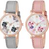 Color Flowered Dial Watch for Women and Girls Single and Combo Watches for Women Pack of 2